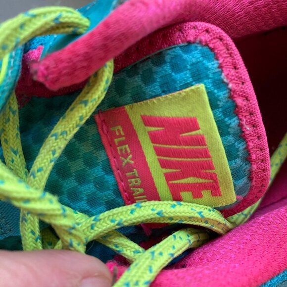 Nike Flex Trail 2  Sz 10 Women Teal/Lime - Picture 4 of 10